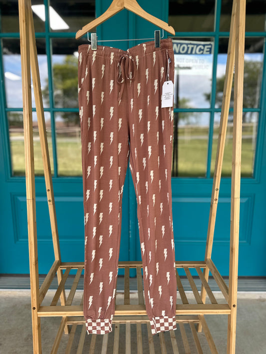 Rust Checks Adult Bamboo Joggers -DS