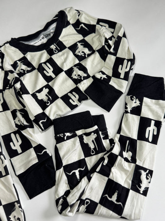 Cowboy Checkers Bamboo Toddler Set -DS