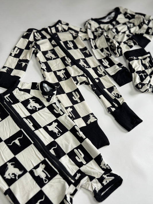 Cowboy Checkers Bamboo Shortie -DS